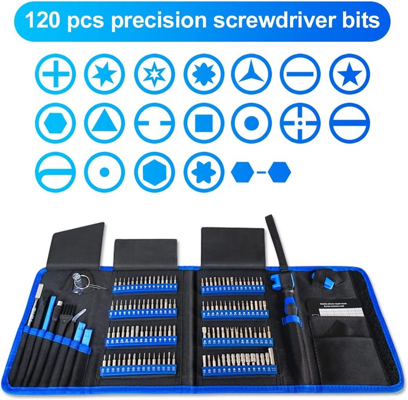 EFAITHFIX Screwdriver Sets 142-Piece Electronics Precision Screwdriver with 120 Bits Magnetic Repair Tool Kit for iPhone, MacBook, Computer, Laptop, PC, Tablet, PS4, Xbox, Nintendo, Game Console, etc - Image 3